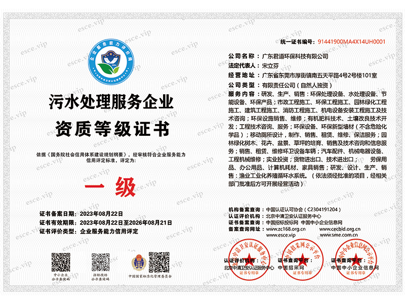 污水处理服务企业